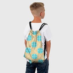 Рюкзак-мешок Желтые и голубые круговые узоры, цвет: 3D-принт — фото 2
