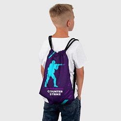 Рюкзак-мешок Символ Counter Strike в неоновых цветах на темном, цвет: 3D-принт — фото 2