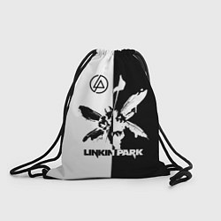 Рюкзак-мешок Linkin Park логотип черно-белый, цвет: 3D-принт