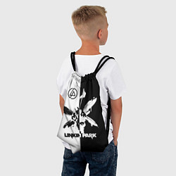 Рюкзак-мешок Linkin Park логотип черно-белый, цвет: 3D-принт — фото 2