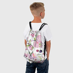 Рюкзак-мешок Летний красочный паттерн из цветков розы и ягод еж, цвет: 3D-принт — фото 2
