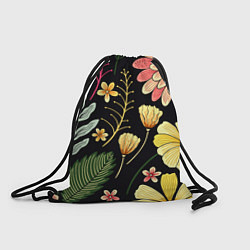 Рюкзак-мешок Яркие цветы на фоне тёмной летней ночи!, цвет: 3D-принт