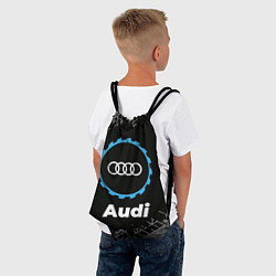 Рюкзак-мешок Audi в стиле Top Gear со следами шин на фоне, цвет: 3D-принт — фото 2