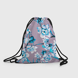 Рюкзак-мешок Летний стилизованный цветочный паттерн, цвет: 3D-принт