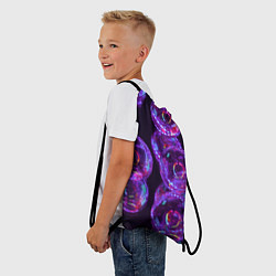 Рюкзак-мешок Неоновые сюрреалистичные пузыри - Фиолетовый, цвет: 3D-принт — фото 2
