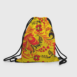 Рюкзак-мешок Хохломская Роспись Цветы, цвет: 3D-принт