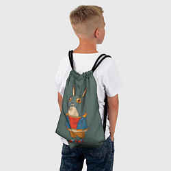 Рюкзак-мешок Задумчивый кролик, цвет: 3D-принт — фото 2