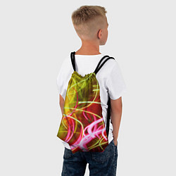 Рюкзак-мешок Неоновые линии и фонари - Жёлтый, цвет: 3D-принт — фото 2