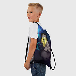 Рюкзак-мешок Сова с фонарем на фоне ночи, цвет: 3D-принт — фото 2