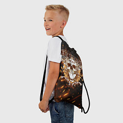 Рюкзак-мешок Череп, стволы и листья, цвет: 3D-принт — фото 2