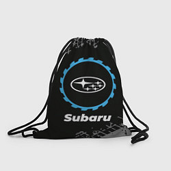 Рюкзак-мешок Subaru в стиле Top Gear со следами шин на фоне, цвет: 3D-принт