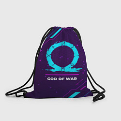 Мешок для обуви Символ God of War в неоновых цветах на темном фоне