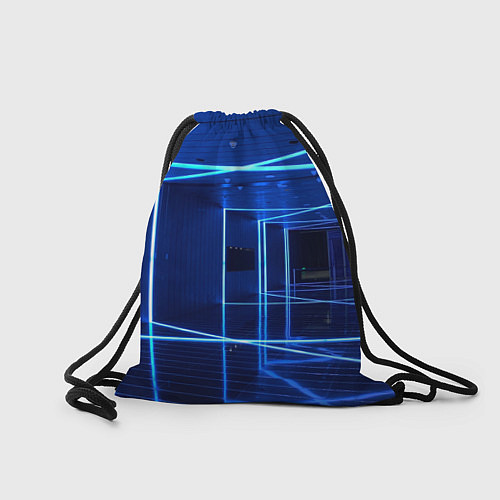 Мешок для обуви Неоновый абстрактный коридор - Синий / 3D-принт – фото 2