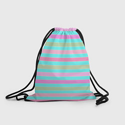 Рюкзак-мешок Pink turquoise stripes horizontal Полосатый узор, цвет: 3D-принт