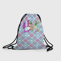 Рюкзак-мешок Буквы Love - детский стиль, цвет: 3D-принт