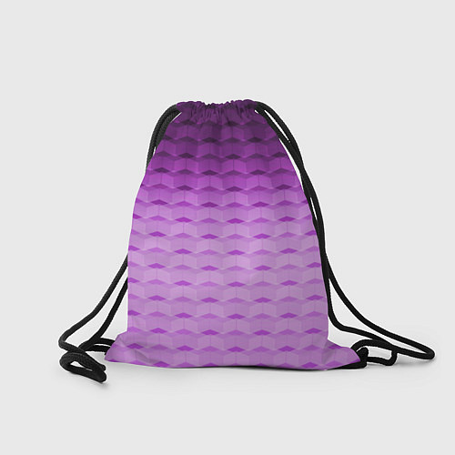Мешок для обуви Фиолетово-розовый геометрический узор Градиент / 3D-принт – фото 2