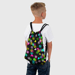 Рюкзак-мешок Весна в сердцах на черном фоне, цвет: 3D-принт — фото 2