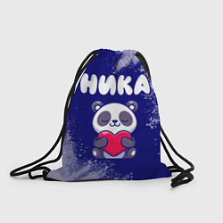 Рюкзак-мешок Ника панда с сердечком, цвет: 3D-принт