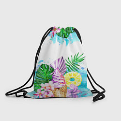 Рюкзак-мешок Тропический рай и мороженое, цвет: 3D-принт