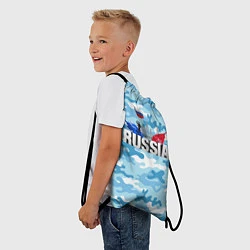 Рюкзак-мешок Russia: синий камфуляж, цвет: 3D-принт — фото 2