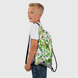 Рюкзак-мешок Яркие Зелёные Цветы, цвет: 3D-принт — фото 2