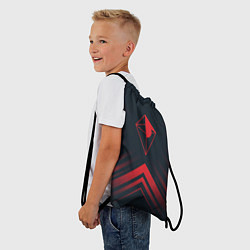 Рюкзак-мешок Красный символ No Mans Sky на темном фоне со стрел, цвет: 3D-принт — фото 2