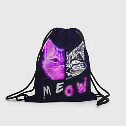 Рюкзак-мешок Stray - светящийся киберпанк кот, цвет: 3D-принт