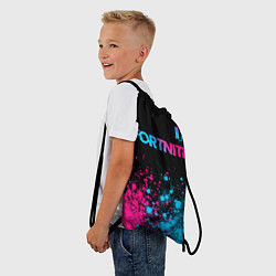 Рюкзак-мешок Fortnite - neon gradient: символ сверху, цвет: 3D-принт — фото 2