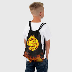 Рюкзак-мешок Огнедышащий дракон и пламя, цвет: 3D-принт — фото 2