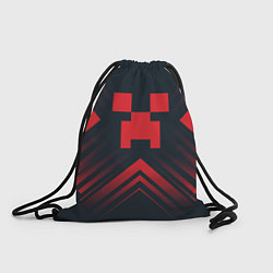 Рюкзак-мешок Красный символ Minecraft на темном фоне со стрелка, цвет: 3D-принт