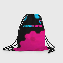 Рюкзак-мешок Counter Strike - neon gradient: символ сверху, цвет: 3D-принт
