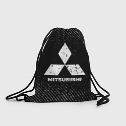 Мешок для обуви Mitsubishi с потертостями на темном фоне