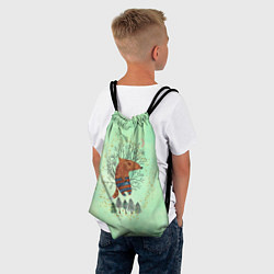 Рюкзак-мешок Лиса в ночном лесу, цвет: 3D-принт — фото 2