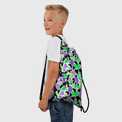 Рюкзак-мешок Зелено-фиолетовый абстрактный узор, цвет: 3D-принт — фото 2
