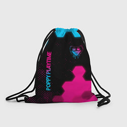 Рюкзак-мешок Poppy Playtime - neon gradient: символ и надпись в, цвет: 3D-принт