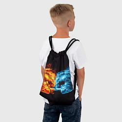 Рюкзак-мешок Вода и огонь - два кулака Brofist, цвет: 3D-принт — фото 2