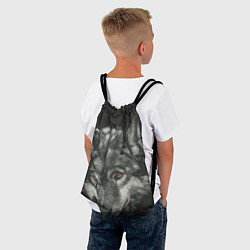 Рюкзак-мешок Серый мудрый волк, цвет: 3D-принт — фото 2