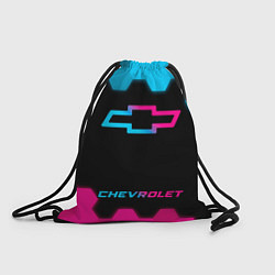 Рюкзак-мешок Chevrolet - neon gradient: символ, надпись, цвет: 3D-принт