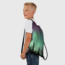 Рюкзак-мешок Сияние над лесом, цвет: 3D-принт — фото 2