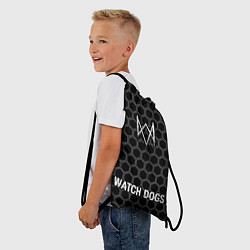Рюкзак-мешок Watch Dogs glitch на темном фоне: символ, надпись, цвет: 3D-принт — фото 2