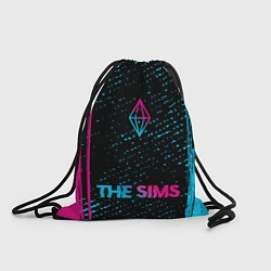 Рюкзак-мешок The Sims - neon gradient: символ, надпись, цвет: 3D-принт