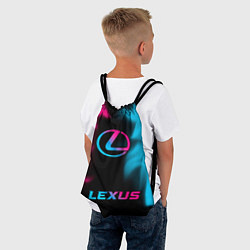 Рюкзак-мешок Lexus - neon gradient: символ, надпись, цвет: 3D-принт — фото 2