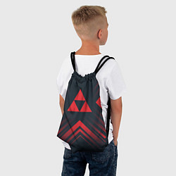 Рюкзак-мешок Красный символ Zelda на темном фоне со стрелками, цвет: 3D-принт — фото 2