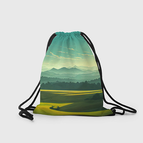 Мешок для обуви Зелёная долина, пейзаж / 3D-принт – фото 2