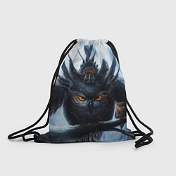 Рюкзак-мешок Сова, сидящая на ветке, цвет: 3D-принт