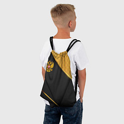 Рюкзак-мешок Герб России на черном фоне с золотыми вставками, цвет: 3D-принт — фото 2