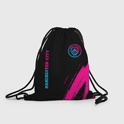 Рюкзак-мешок Manchester City - neon gradient: надпись, символ, цвет: 3D-принт