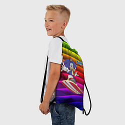 Рюкзак-мешок Sonic - hedgehog - skateboarding - bands, цвет: 3D-принт — фото 2