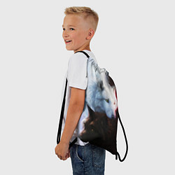 Рюкзак-мешок Черный и белый волк инь и ян, цвет: 3D-принт — фото 2