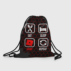 Рюкзак-мешок Eat, sleep, Roblox, repeat, цвет: 3D-принт
